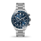 Tag Heuer Carrera Chronograph Blue Dial Silver Steel Strap Watch for Men - CBN2A1A.BA0643 Authentic Buy Shop Now
