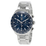Tag Heuer Carrera Chronograph Blue Dial Silver Steel Strap Watch for Men - CBN2A1A.BA0643 Authentic Buy Shop Now