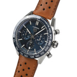 Tag Heuer Carrera Automatic Chronograph Blue Dial Brown Leather Strap Watch for Men - CBN2A1A.FC6537 Authentic Buy Shop Now