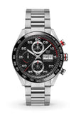 Tag Heuer Carrera Chronograph Black Dial Silver Steel Strap Watch for Men - CBN2A1AA.BA0643 Authentic Buy Shop Now