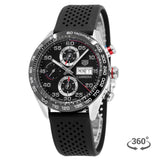 Tag Heuer Carrera Chronograph Black Dial Black Rubber Strap Watch for Men - CBN2A1AA.FT6228 Authentic Buy Shop Now