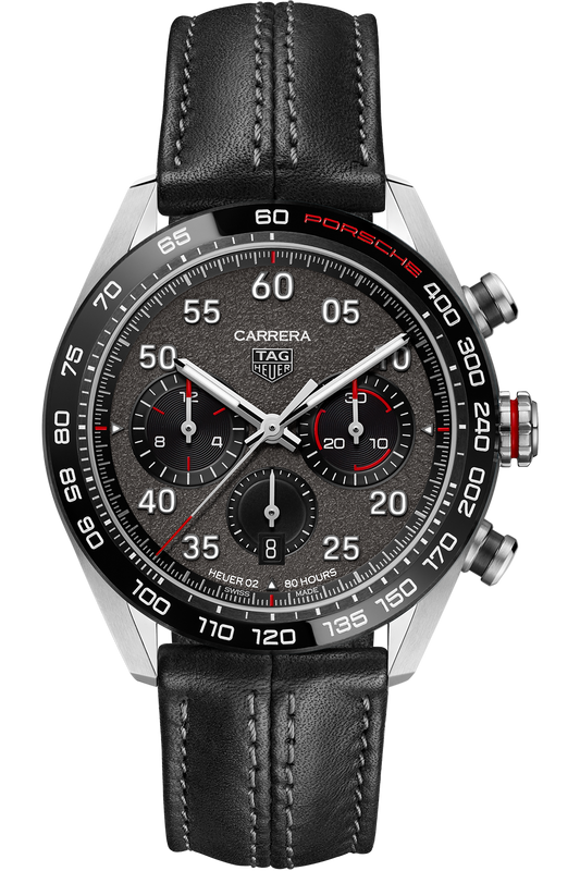 Tag Heuer Carrera Porsche Chronograph Special Edition Black Dial Black Leather Strap Watch for Men - CBN2A1F.FC6492 Authentic Buy Shop Now