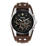 Fossil Coachman Chronograph Black Dial Brown Leather Strap Watch for Men - CH2891 Authentic Buy Shop Now