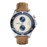 Fossil Wakefield Chronograph Cream Dial Brown Leather Strap Watch for Men - CH2951 Authentic Buy Shop Now