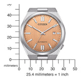 Citizen Tsuyosa Automatic Salmon Orange Dial Silver Steel Strap Watch For Men - NJ0159-86Z Authentic Buy Shop Now