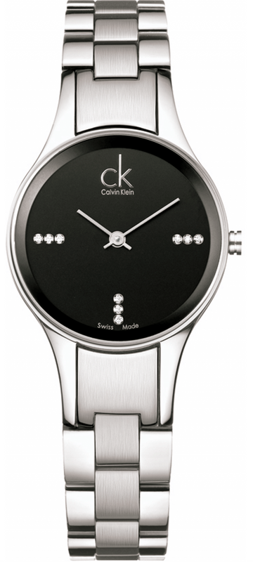 Calvin Klein Simplicity Diamonds Black Dial Silver Steel Strap Watch for Women - K4323102 Authentic Buy Shop Now