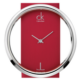 Calvin Klein Glam Transparent Dial Red Leather Strap Watch for Women - K9423144 Authentic Buy Shop Now