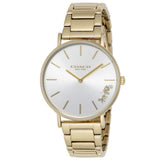 Coach Perry White Dial Gold Steel Strap Watch for Women - 14503345 Authentic Buy Shop Now