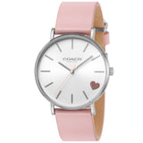 Coach Perry Silver Dial Pink Leather Strap Watch for Women - 14503516 Authentic Buy Shop Now