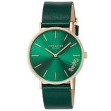 Coach Perry Green Dial Green Leather Strap Watch for Women - 14503383-C Authentic Buy Shop Now