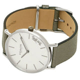Coach Perry White Dial Grey Leather Strap Watch for Women - 14503155 Authentic Buy Shop Now