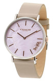 Coach Perry Mother of Pearl Dial Light Grey Leather Strap Watch for Women - 14503245 Authentic Buy Shop Now
