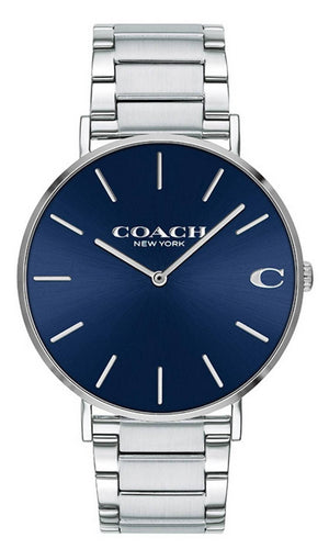 Coach Charles Blue Dial Silver Steel Strap Watch for Men - 14602429 Authentic Buy Shop Now