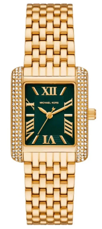 Michael Kors Emery Pave Analog Green Dial Gold Steel Strap Watch for Women - MK4742 Authentic Buy Shop Now