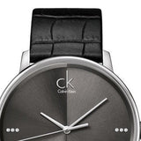 Calvin Klein Accent Black Dial Black Leather Strap Watch for Men - K2Y2X1CU Authentic Buy Shop Now