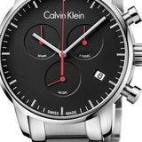 Calvin Klein City Chronograph Black Dial Silver Steel Strap Watch for Men - K2G27141 Authentic Buy Shop Now