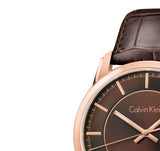 Calvin Klein Infinity Brown Dial Brown Leather Strap Watch for Men - K5S346GK Authentic Buy Shop Now