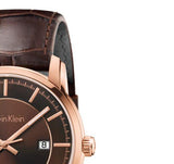Calvin Klein Infinity Brown Dial Brown Leather Strap Watch for Men - K5S346GK Authentic Buy Shop Now