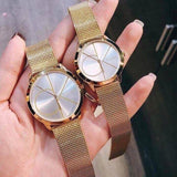 Calvin Klein Minimal White Dial Gold Mesh Bracelet Watch for Men - K3M21526 Authentic Buy Shop Now