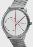 Calvin Klein Minimal White Dial Silver Mesh Bracelet Watch for Men - K3M51152 Authentic Buy Shop Now
