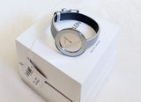 Calvin Klein Chic Silver Dial White Leather Strap Watch for Women - K7N23UP8 Authentic Buy Shop Now