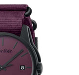 Calvin Klein Tone Maroon Dial Maroon NATO Strap Watch for Men - K7K514UP Authentic Buy Shop Now
