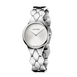 Calvin Klein Snake Silver Dial Silver Steel Strap Watch For Women - K6E23146 Authentic Buy Shop Now