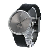 Calvin Klein Accent Black Dial Black Leather Strap Watch for Men - K2Y211C3 Authentic Buy Shop Now