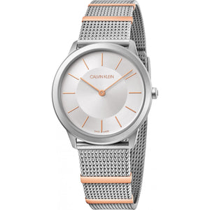 Calvin Klein Minimal Silver Dial Silver Mesh Strap Watch For Men - K3M521Y6 Authentic Buy Shop Now