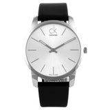 Calvin Klein City White Dial Black Leather Strap Watch For Men - K2G211C6 Authentic Buy Shop Now