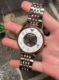 Emporio Armani Meccanico White Dial Two Tone Steel Strap Watch For Men - AR1921 Authentic Buy Shop Now