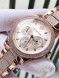 Michael Kors Tibby Chronograph Crystals Rose Gold Dial Rose Gold Steel Strap Watch For Women - MK6826 Authentic Buy Shop Now
