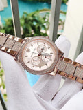 Michael Kors Tibby Chronograph Crystals Rose Gold Dial Rose Gold Steel Strap Watch For Women - MK6826 Authentic Buy Shop Now