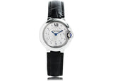 Cartier Ballon Bleu de Cartier Diamonds Silver Dial Black Leather Strap Watch for Women - W4BB0008 Authentic Buy Shop Now
