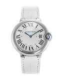 Cartier Ballon Bleu de Cartier Silver Dial White Leather Strap Watch for Women - W6920087 Authentic Buy Shop Now
