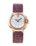 Cartier Ballon Bleu Diamonds White Dial Pink Leather Strap Watch for Women - WE902050 Authentic Buy Shop Now