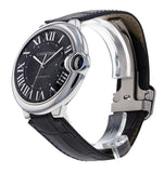 Cartier Ballon Bleu De Cartier Black Dial Black Leather Strap Watch for Men - WSBB0003 Authentic Buy Shop Now
