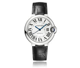 Cartier Ballon Bleu De Cartier Silver Dial Black Leather Strap Watch for Women - WSBB0028 Authentic Buy Shop Now