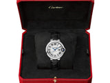 Cartier Ballon Bleu De Cartier Silver Dial Black Leather Strap Watch for Women - WSBB0030 Authentic Buy Shop Now