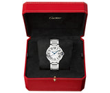Cartier Ballon Bleu De Cartier Silver Dial Silver Steel Strap Watch for Women - WSBB0048 Authentic Buy Shop Now