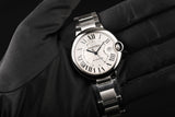 Cartier Ballon Bleu De Cartier Silver Dial Silver Steel Strap Watch for Men - WSBB0049 Authentic Buy Shop Now