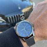 Hugo Boss Jet Blue Dial Gunmetal Mesh Bracelet Watch for Men - 1513677 Authentic Buy Shop Now