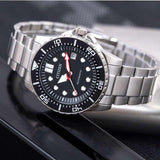 Citizen Mechanical Black Dial Silver Steel Strap Watch For Men - NJ0120-81E Authentic Buy Shop Now