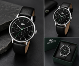 Lacoste Club Multidial Black Dial Black Leather Strap Watch for Men - 2011226 Authentic Buy Shop Now