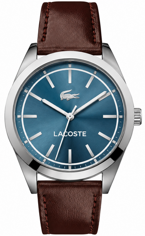 Lacoste Edmonton Blue Dial Brown Leather Strap Watch for Men - 2010889 Authentic Buy Shop Now