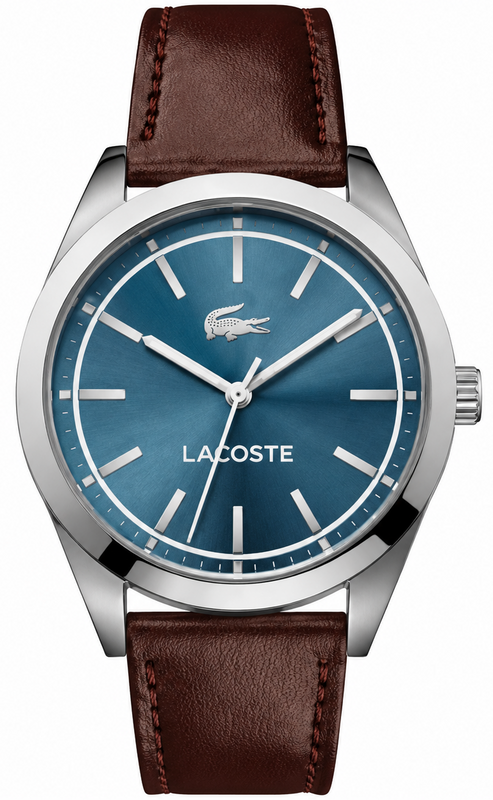 Lacoste Edmonton Blue Dial Brown Leather Strap Watch for Men - 2010889 Authentic Buy Shop Now