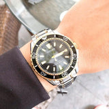 Citizen Eco Drive Promaster Diver Black Dial Two Tone Steel Strap Watch For Men - BN0194-57E Authentic Buy Shop Now