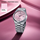 Citizen x Pantone Automatic Dreamy Pink Dial Silver Steel Strap Watch For Men - NJ0158-89X Authentic Buy Shop Now