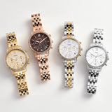 Fossil Neutra Chronograph Mother of Pearl Brown Dial Rose Gold Steel Strap Watch for Women - ES5218 Authentic Buy Shop Now