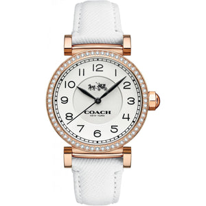 Coach Madison White Dial White Leather Strap Watch for Women - 14502401 Authentic Buy Shop Now